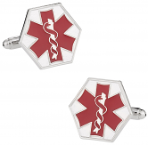 EMT Star of Life Red Cufflinks