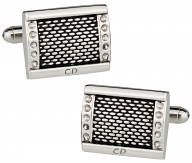 Rhodium & Black Enamel Cufflinks