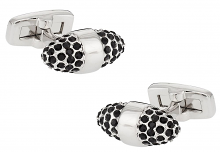 Crystal Cone Cufflinks in Black