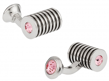 Silver Light Rose Swarovski Double Cufflinks