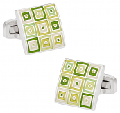 Quilted Cufflinks in Green | Canada Cufflinks