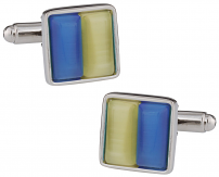 Yellow & Blue Glass Cufflinks