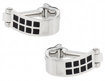 Silver Black Wrap Around Cufflinks | Canada Cufflinks