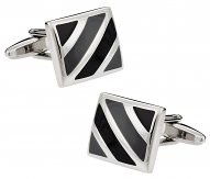 Black Gray Enamel Cufflinks