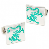 Green Dragon Cufflinks in Stainless Steel