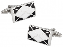 Argyle Cufflinks in Black White