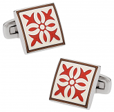 Rich Red White Enamel Cufflinks | Canada Cufflinks