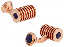 Rose Gold Blue Swarovski Barrel Cufflinks | Canada Cufflinks