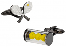 Tennis Racquet and Balls Cufflinks