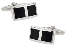 Black and Silver Cufflinks