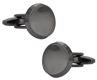 Gun Metal Curved Round Cufflinks