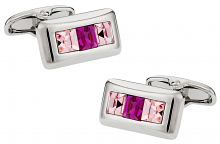 Michael Soho Design Crystal Cufflinks in Pink