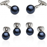 Navy Blue Swarovski Pearl Formal Set