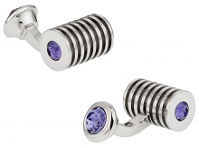 Silver Tanzanite Swarovski Double Cufflinks