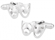 Sterling Silver Drama Mask Cufflinks
