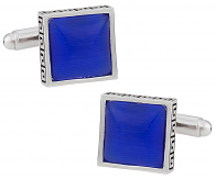 Detailed Blue Glass Cufflinks