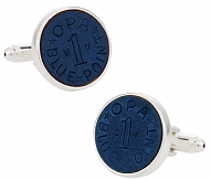 OPA Blue Point WWII Ration Cufflinks Clad in Sterling Silver