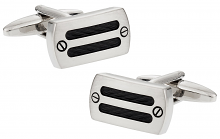 Industrial Rhodium Silver Cufflinks