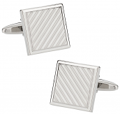 Silvertone Striped Cufflinks