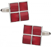 4 Square Red Cufflinks