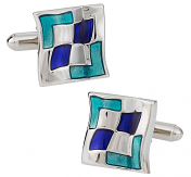 Wavy Blue Cufflinks