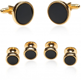 Black Gold Cufflinks and Studs