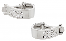 Silver Crystal Wrap Around Cufflinks | Canada Cufflinks