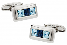 Michael Soho Design Crystal Cufflinks in Blue