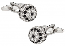 Crystal Ball Cufflinks in Black Clear