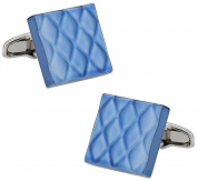 Quilted Metallic Blue Cufflinks