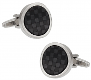 Black Fiber Optic Wave Cufflinks | Canada Cufflinks