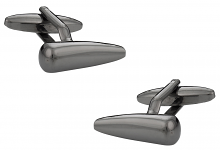 Gun Metal Cufflinks in Fang Shape