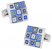 Quilted Cufflinks in Blue | Canada Cufflinks