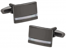 Gun Metal Cufflinks in Mother of Pearl.