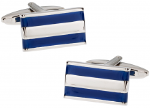 2 Bar Blue Cufflinks