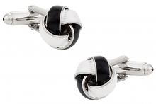 Knotted Cufflinks in Black and White