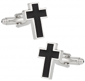 Cross Cufflinks in Black