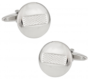 Round Burnout Silver Cufflinks