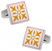 Pink Yellow Enamel Cufflinks | Canada Cufflinks