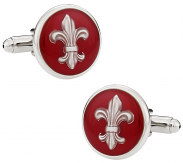 Fleur de Lis Cufflinks in Red