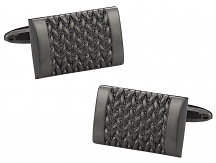 Woven Gun Metal Cufflinks