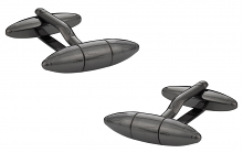 Gun Metal Cufflinks in Torpedo Shape