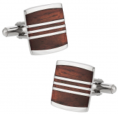 Striped Wood Cufflinks