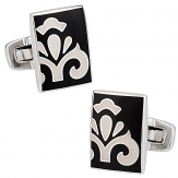 Black White Fleur Cufflinks