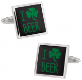 I Love Beer Irish Cufflinks