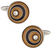 Swirled Cufflinks in Black and Gold