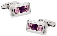 Michael Soho Design Crystal Cufflinks in Purple