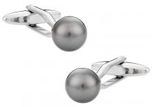 Swarovski Crystal Dark Gray Pearl Cufflinks