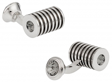 Silver Black Diamond Swarovski Double Cufflinks