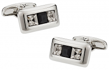 Michael Soho Design Crystal Cufflinks in Gray